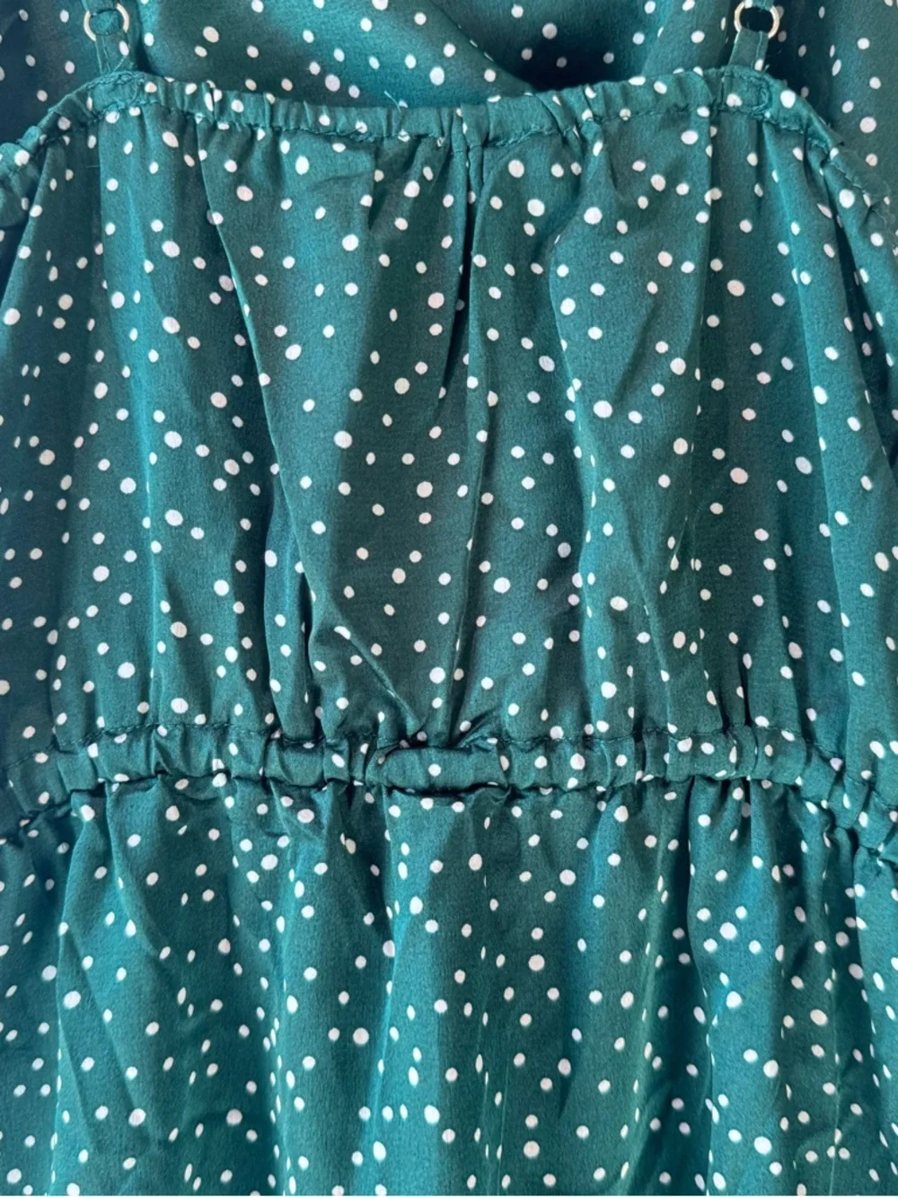 DAVI & DANI Teal Green Polka Dot Cowl Neck Midi Dress - Picture 6 of 10